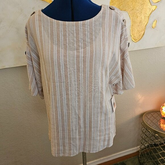 NWT Ellen Tracy Linen top - Picture 1 of 5